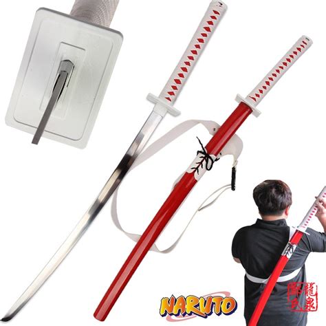 Naruto Sword Anime Ninja Omoi Katana Real Blade Stainless Steel Red