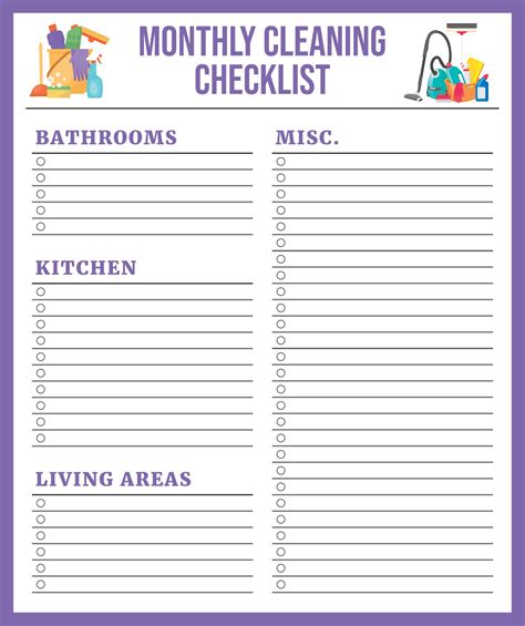 Blank Cleaning Schedule Template