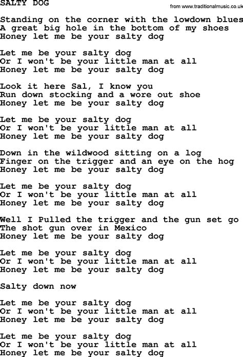 Johnny Cash Song Salty Dog Lyrics