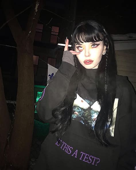 yes she is a bad 1 but i got her back ⚜️ hoodi grunge girl goth aesthetic goth
