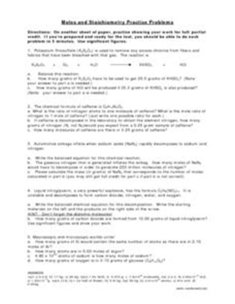 Gizmo answers student exploration moles answer key pdf. Moles and Stoichiometry Practice Problems 9th - 12th Grade ...