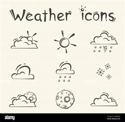 Drawn Weather Symbols Stock Vector Image And Art Alamy