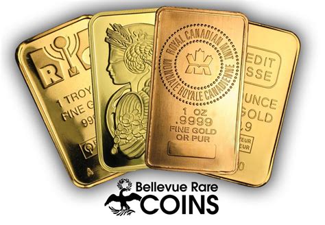 1 Oz Gold Bars Diverse Designs Bellevue Rare Coins