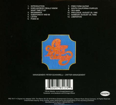 Chicago Chicago Transit Authority 50th Anniversary Remix Cd Jpc