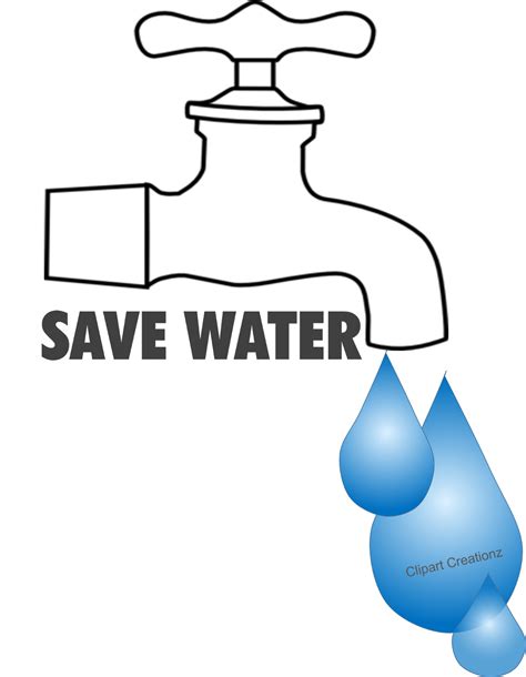 Clipart Creationz Save Water Poster Free Every Drop Matters