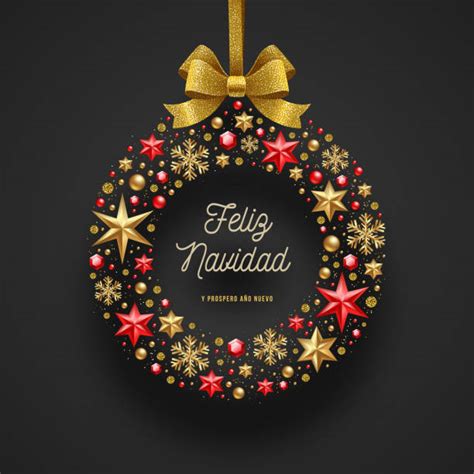 Feliz Navidad Gold Glitter Spanish Merry Christmas Vectores Libres De
