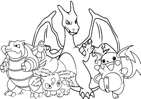 Bulbasaur Charmander And Pikachu Coloring Coloring Pages