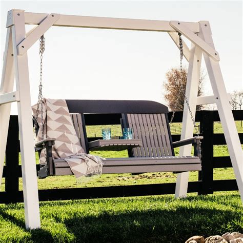 Luxcraft Classic Highback 5 Ft Recycled Plastic Porch Swing With Flip Swing Chairs Direct