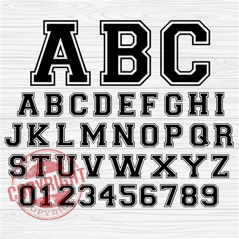 Varsity Font College Font Baseball Font Varsity Alphabet Layered S
