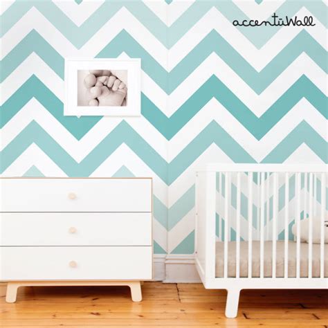 Chevron Teal Peel And Stick Wallpaper Repositionable Etsy Wallpaper