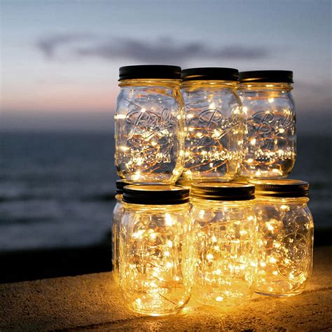 Led Solar Fairy Mason Jar Light Party Wedding Garden Decor Warm Light