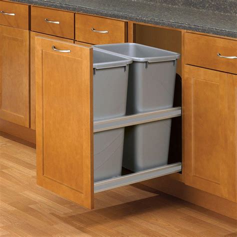 When i was looking for one in 2004 add spacer wood to bring the side walls out to match the surface of the face cabinet as shown here to create the top piece you will need to measure the width and length of your garbage can under the. Knape & Vogt 23 in. D x 15 in. W x 22 in. D Plastic In ...