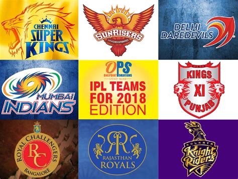 Ipl Teams For 2018 Edition One Point Solutions