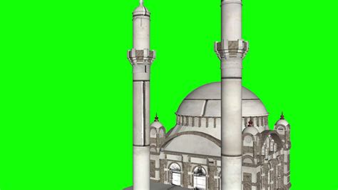 Animation Mosque Buildings Animation On A Green Screen Free Video