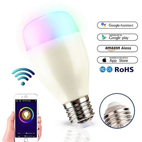 E27 Rgb 7w Wifi Led Smart Bulb Ball Lamp Dimmable Color Led Light Bulb
