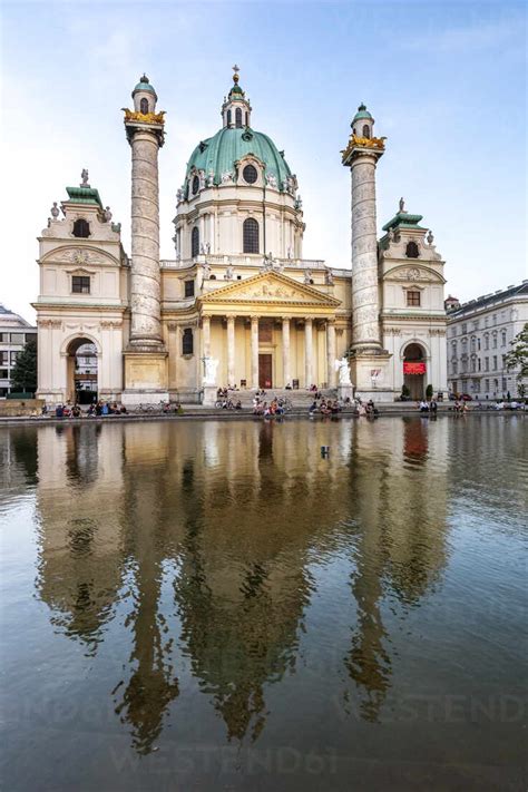 Facade Of Austria Vienna Karlskirche Stock Photo