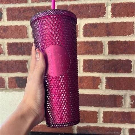 New Starbucks Fall Berry Bling Iridescent Venti Studded