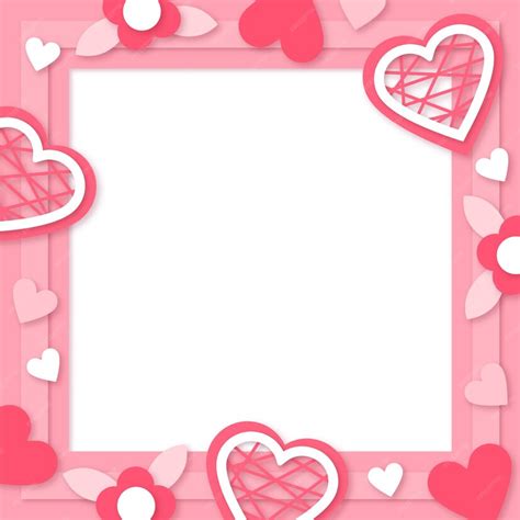Free Vector Paper Style Valentines Day Photo Frame Template