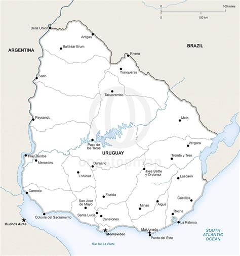 Vector Map Of Uruguay Political One Stop Map