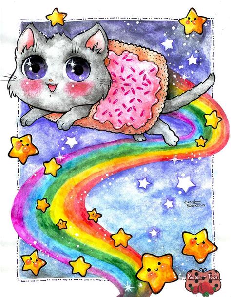 Nyan Cat By Karen Toon This Is Amazing Nyan Cat Pusheen Cat Pusheen