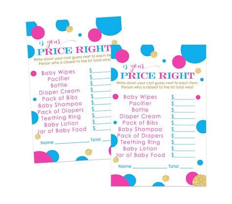 Buy Gender Reveal Games Boy Or Girl 25 Pack Guess The Price Right