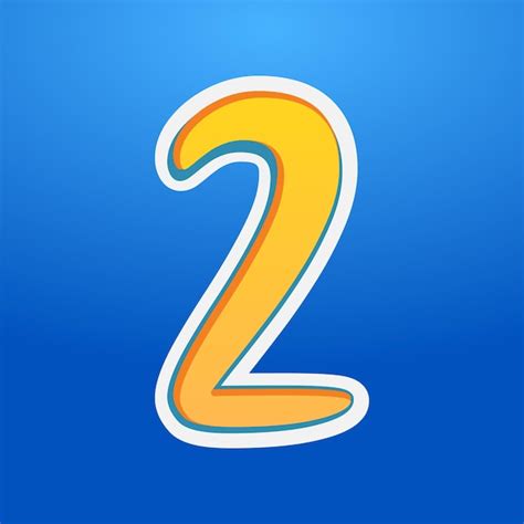 Premium Vector A Yellow And Orange Number 2 On A Blue Background