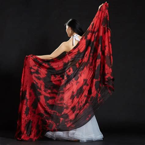 tie dye light texture veil shawls women scarf belly dance silk veils 250 114 cm in belly dancing