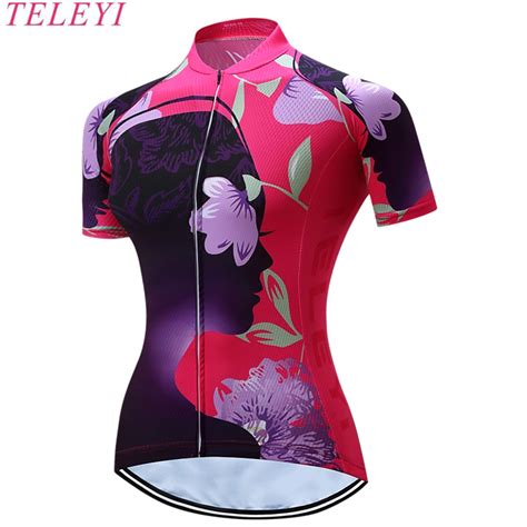 Teleyi Summer Women Ropa Ciclismo Orchid Breathable Mtb Bicycle Cycling Jerseys Racing Bike Pro