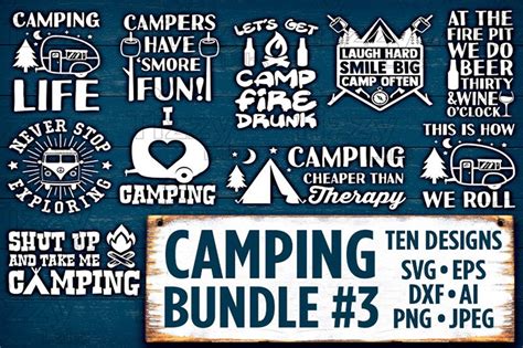 Camping Svg Bundle Set 3 Svg Files Camping Svg Files For Cricut Camp Svg Files For Silhouette