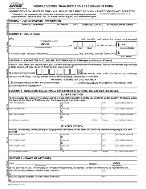 California Form Reg 262 ≡ Fill Out Printable Pdf Forms Online