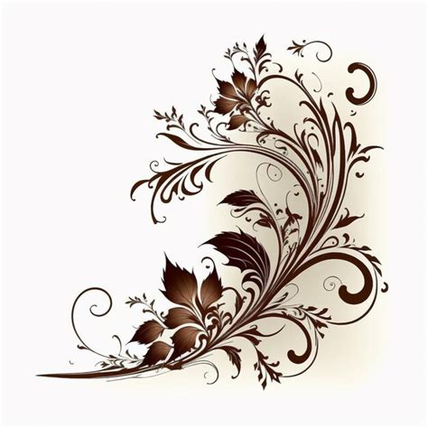 Premium Ai Image A Brown And White Floral Design With The Word On It