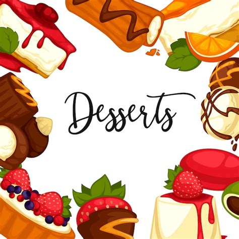 Premium Vector Delicious Sweet Dessert Vector Cartoon Illustration