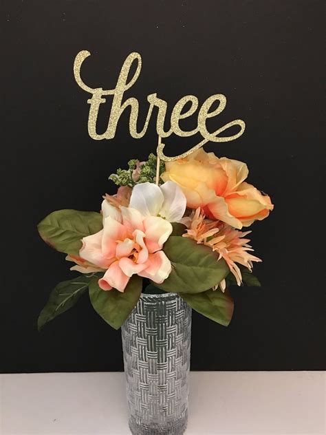 Table Number Centerpieces Number Centerpieces Gold Glitter Etsy