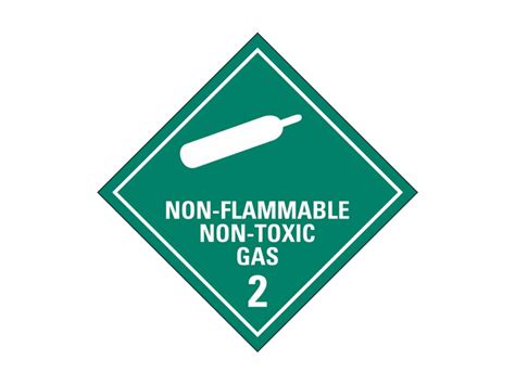 Dangerous Goods Sign Class Non Flammable Non Toxic Gas Vanguard Nz