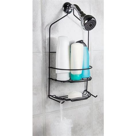 Style Selections 1831 In H Steel Black Hanging Shower Caddy In The