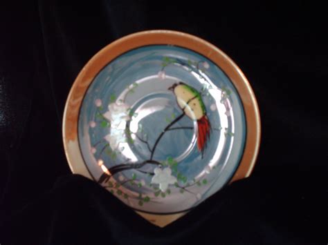 Antique Humming Bird Hand Painted Tea Cup And Saucer China Japan