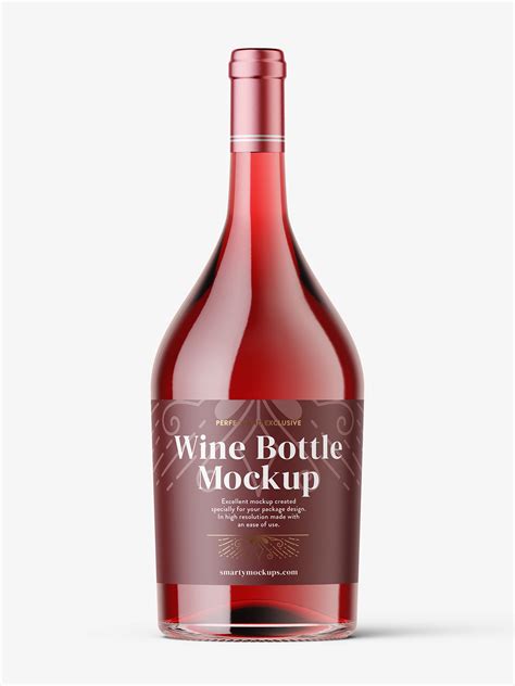 red wine  clear bottle mockup smarty mockups