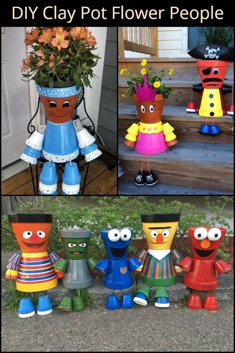 Stylish And Functional These Clay Pot Flower People Are Adorable