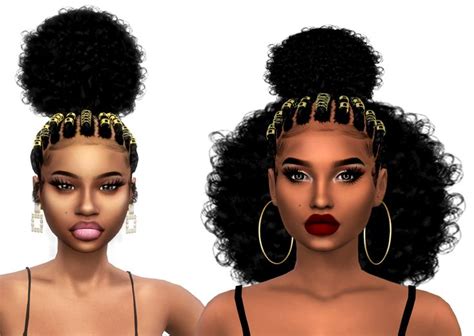 Alicia Hair Sims 4 Cc Custom Content Black Hairstyle Black