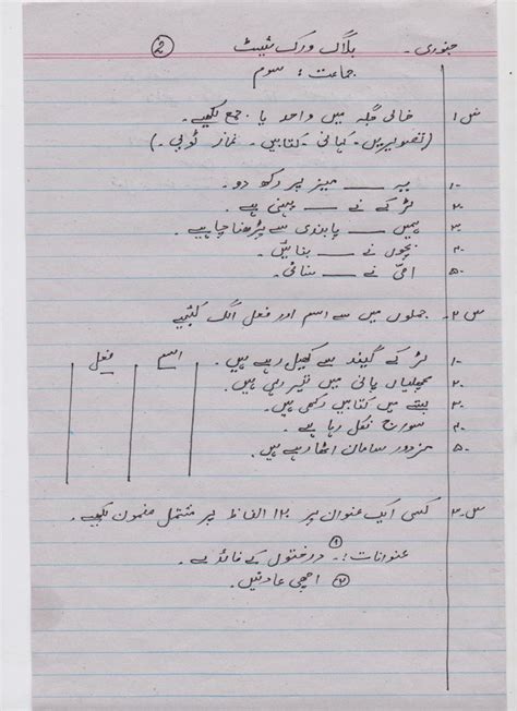 Urdu tafheem worksheets for grade 4 401893 worksheets. urdu-blog-worksheet-2-class-3 | Kindergarten reading ...