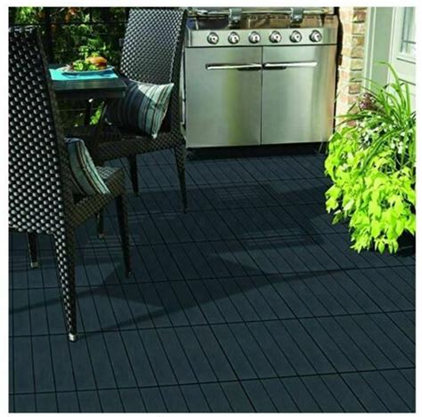 10 Garden Interlocking Decking Tiles Recycled Rubber Material 30 X