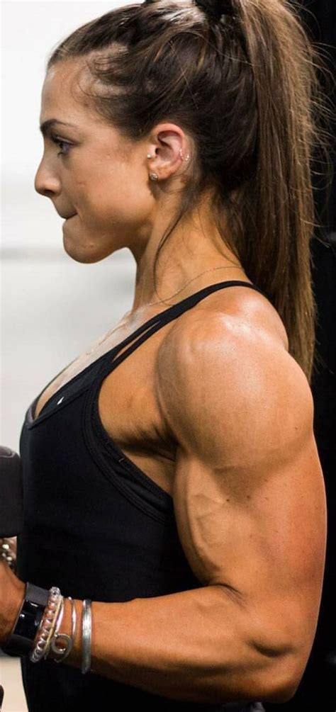 Fitness Muscle Motivation Girlpower Muscular Woman Bodybuilding Biceps Flex Muscle