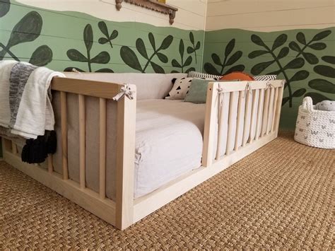Summary these crib mattress size dimensions are widely accepted to be the standard across the u.s., so this bed size will fit any standard crib. Montessori Floor Bed With Rails TWIN Size in 2020 | Floor ...