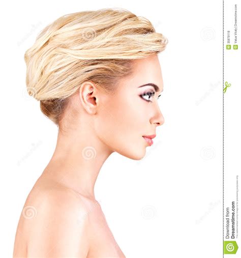 Profile Face Of Young Woman Stock Photo Image Of Pretty