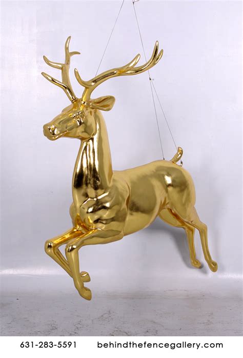 Gold Hanging Reindeer Statue Gold Hanging Reindeer Statue Life Size