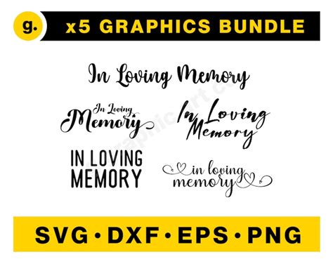 In Loving Memory Bundle Svg Graphic File For Cricut Cameo Etsy