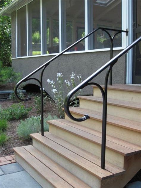 30 Black Wrought Iron Stairs Railing Design Ideas Outdoor Stair
