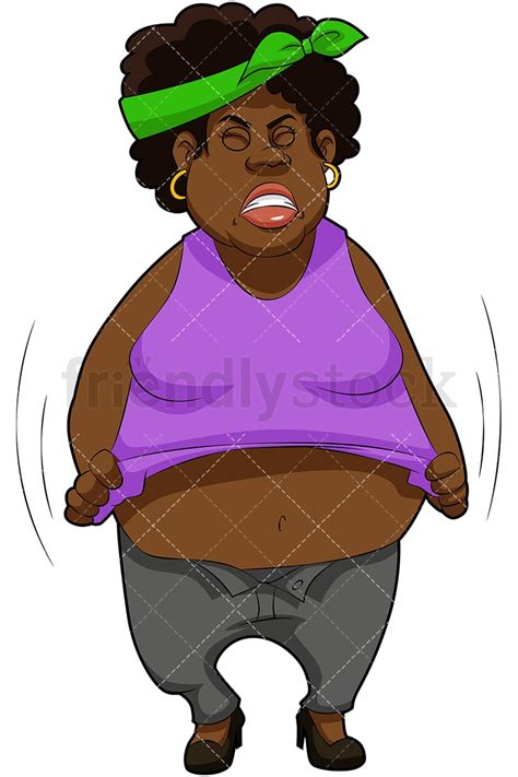 Fat Black Woman Cartoon Vector Clipart Friendlystock