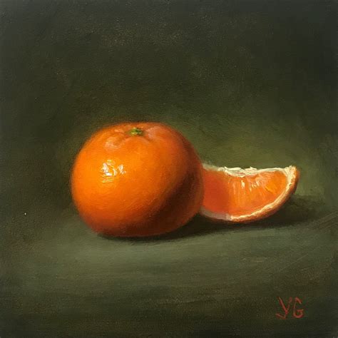 Mandarin Orange Slice Oil Painting Small Oil Painting Etsy Still
