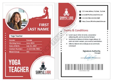 Free Teacher ID Card Designs Templates For MS Word